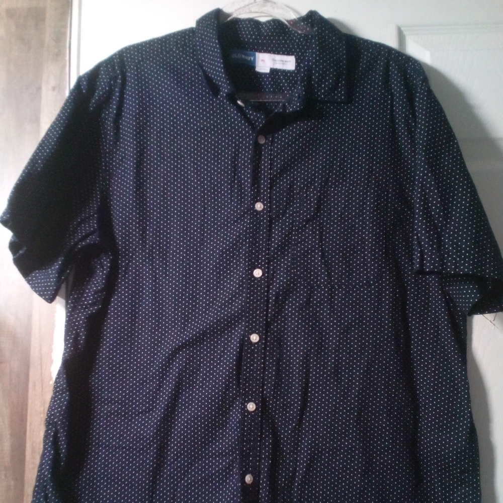 Old Navy Men's Navy Polka Dot Shirt